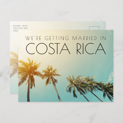 Costa Rica Destination Wedding Save the Date Announcement Postcard