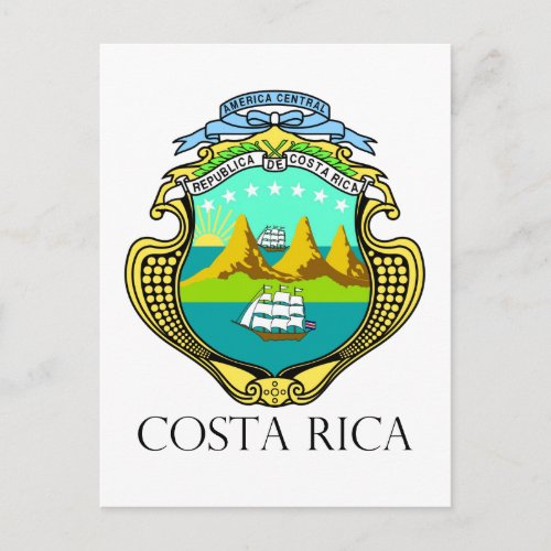 COSTA RICA _ emblemflagcoat of armssymbol Postcard