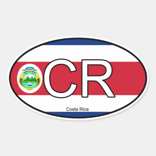 Costa Rica Euro Sticker (Front)