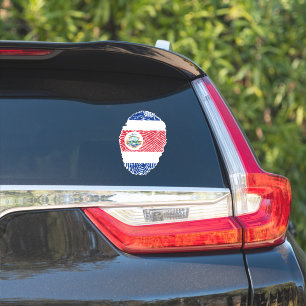 Costa-Rica Fingerprint Flag Sticker