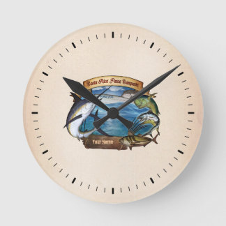 Costa Rica Fishing Champion (your name) Round Clock