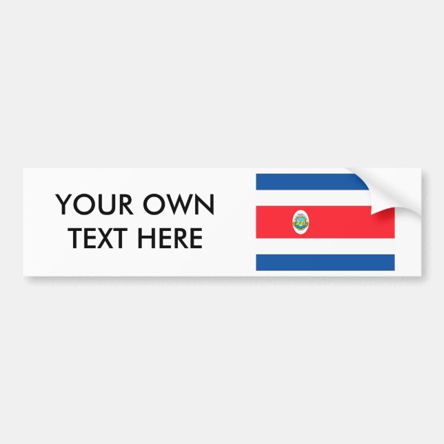 Costa Rica Flag Bumper Sticker (Front)