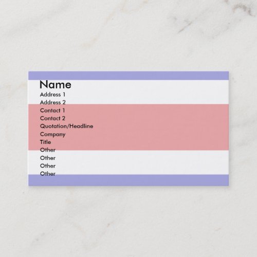 Costa Rica Flag Business Card Template