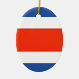 Costa Rica Flag Ceramic Ornament