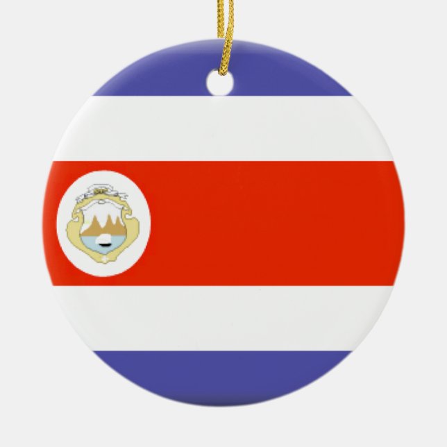 Costa Rica Flag Ceramic Ornament (Front)
