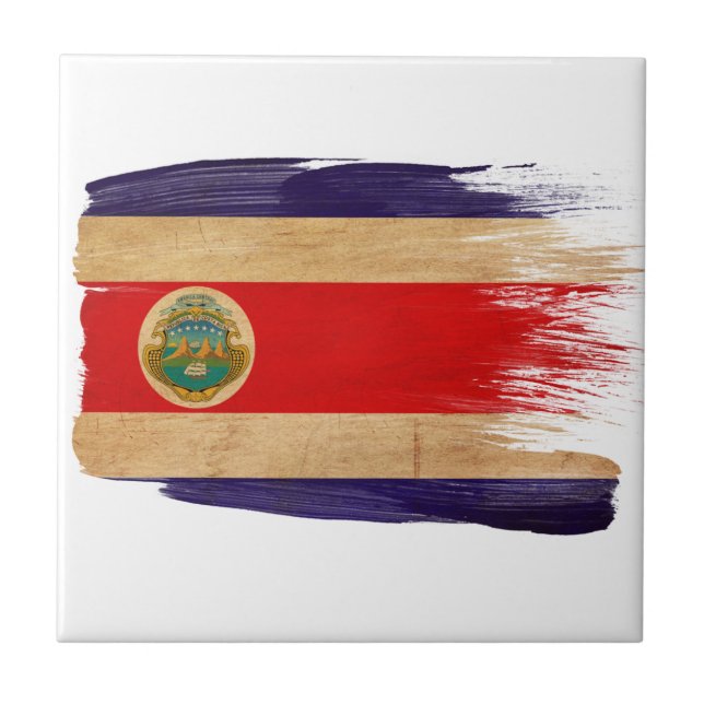 Costa Rica Flag Ceramic Tile (Front)
