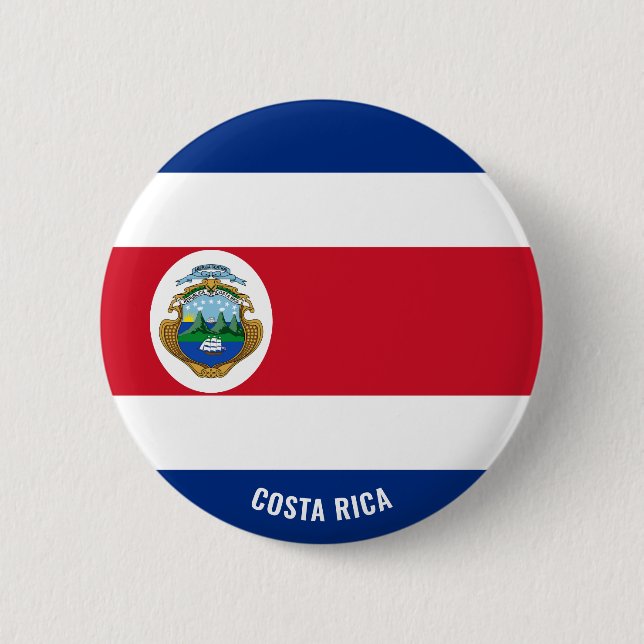 Costa Rica Flag Charming Patriotic Button (Front)