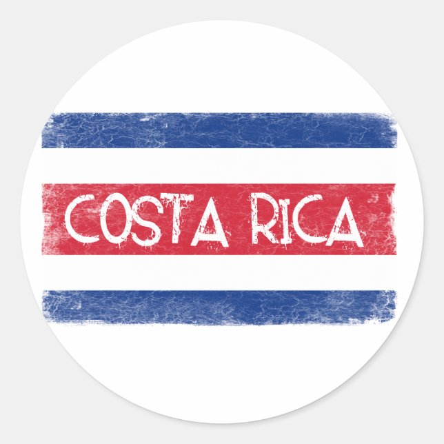 Costa Rica flag Classic Round Sticker (Front)