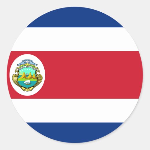 Costa Rica Flag CR Classic Round Sticker