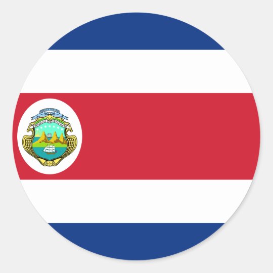 Costa Rica Flag Cr Classic Round Sticker Zazzle Com