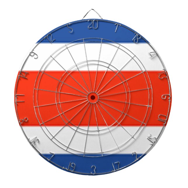 Costa Rica Flag Dart Board (Front)