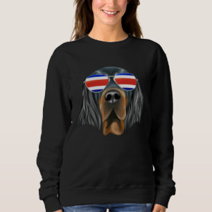 Costa Rica Flag Gordon Setter Dog Tico Pocket Sweatshirt