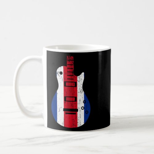 Costa Rica Flag Guitar Vintage Musician  Coffee Mug