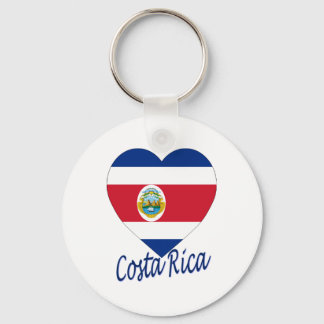 Costa Rica Flag Heart Keychain