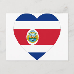 Costa Rica Flag Heart Postcard