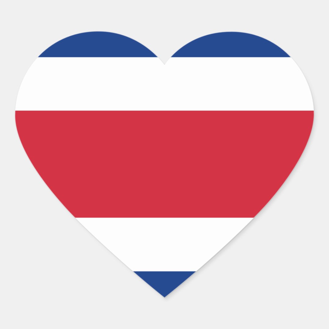 Costa rica Flag Heart Sticker Zazzle