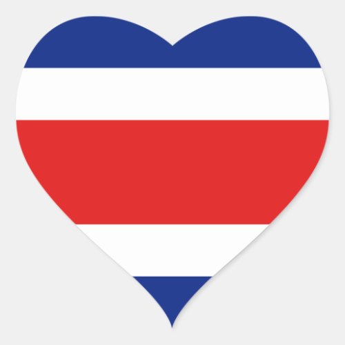 Costa Rica Flag Heart Sticker