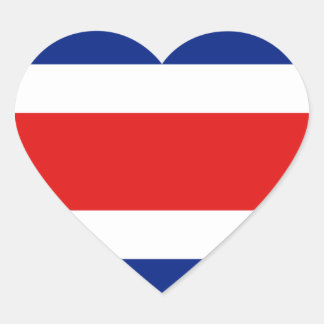 Costa Rica Flag Heart Sticker