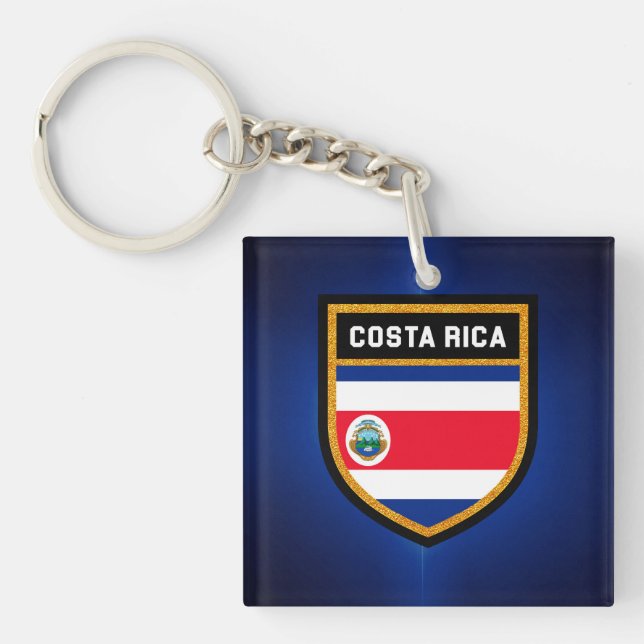 Costa Rica Flag Keychain (Front)