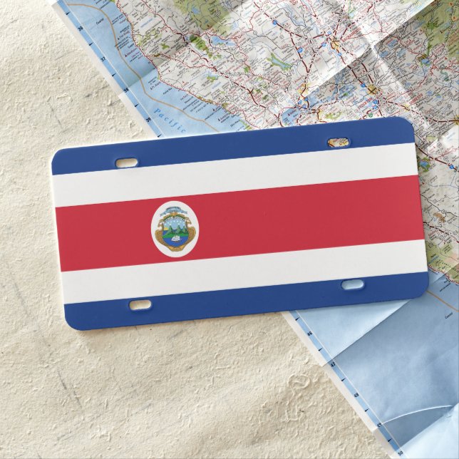 Costa Rica Flag License Plate (In Situ)