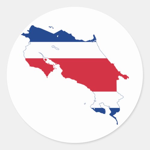 Costa Rica Flag map CR Classic Round Sticker