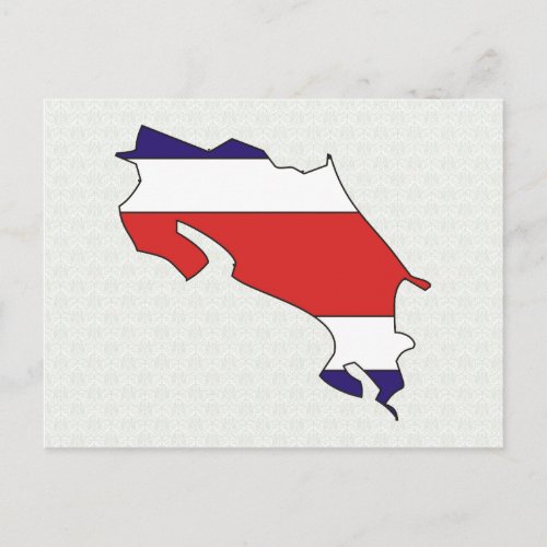 Costa Rica Flag Map full size Postcard