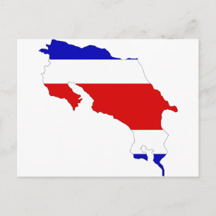 Costa Rica Flag Map Postcard