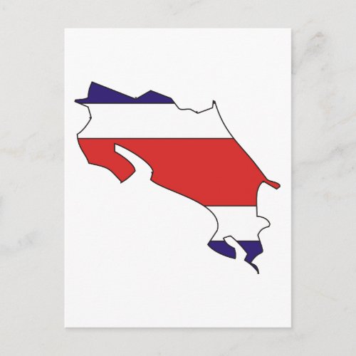 Costa Rica flag map Postcard