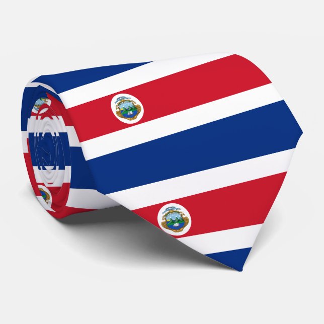 Costa Rica flag Neck Tie (Rolled)