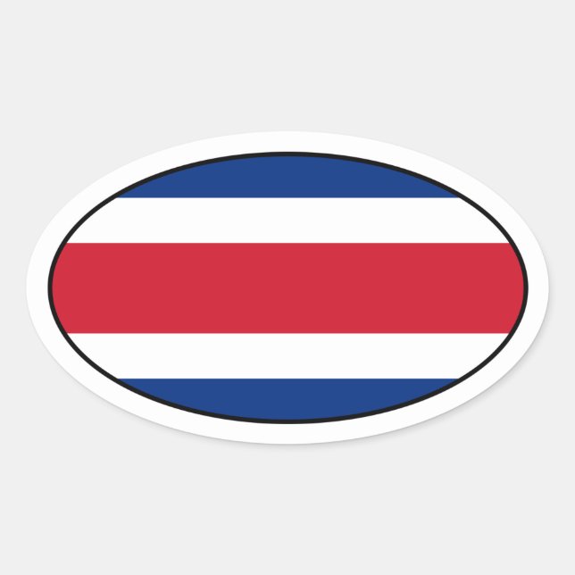 Costa Rica Flag Oval Sticker (Front)