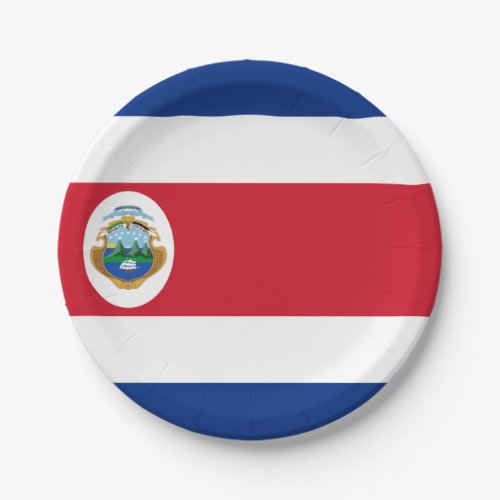 Costa Rica flag Paper Plate