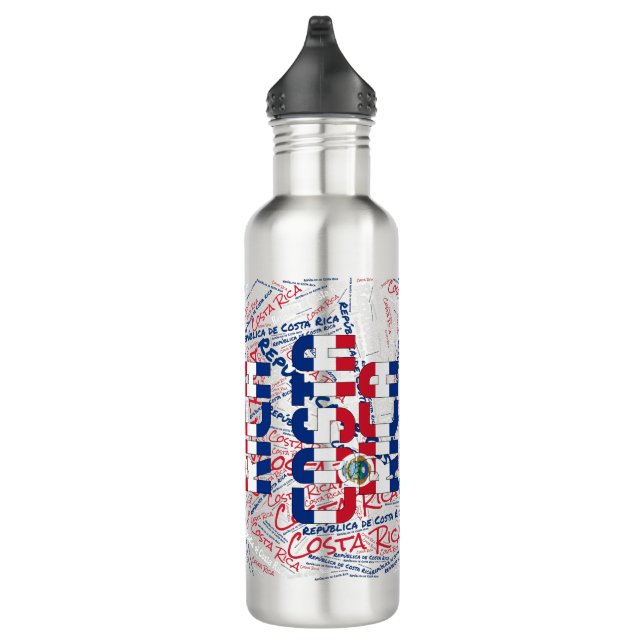 Costa Rica Flag Patriotic Stainless Steel Water Bottle (Right)
