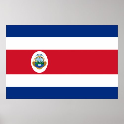 Costa Rica flag Print Value Poster Paper Matte