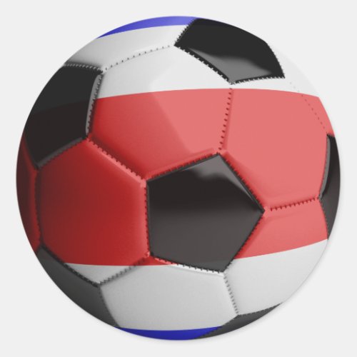 Costa Rica Flag Soccer Ball Classic Round Sticker