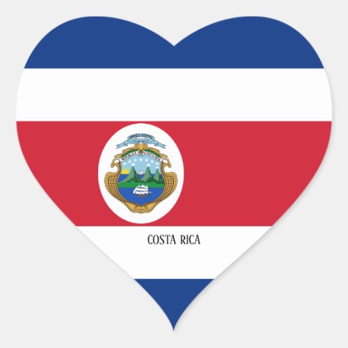 Costa Rica Flag Splendid Patriotic Heart Sticker