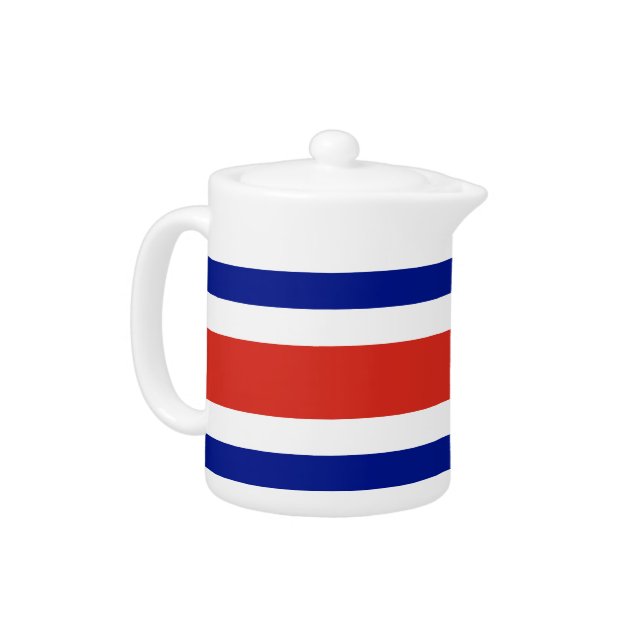 Costa Rica Flag Teapot (Left)
