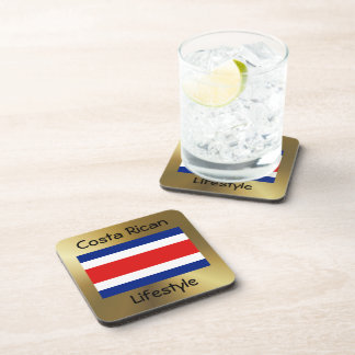 Costa Rica Flag+Text Coaster