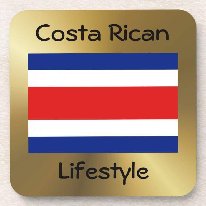 Costa Rica Flag+Text Coaster