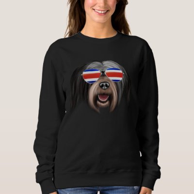 Costa Rica Flag Tibetan Terrier Dog Tico Pocket Sweatshirt