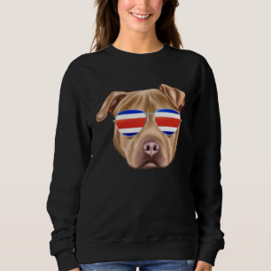 Costa Rica Flag Usa Staffordshire Terrier Dog Tico Sweatshirt