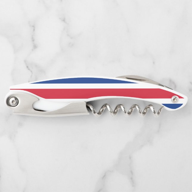 Costa Rica flag Waiter's Corkscrew (Front)
