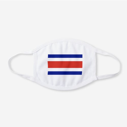 Costa Rica Flag White Cotton Face Mask