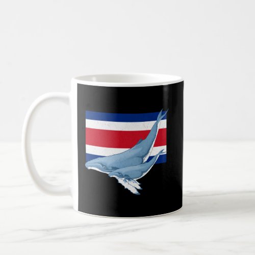 Costa Rica Flag with Humpback Whales  Coffee Mug