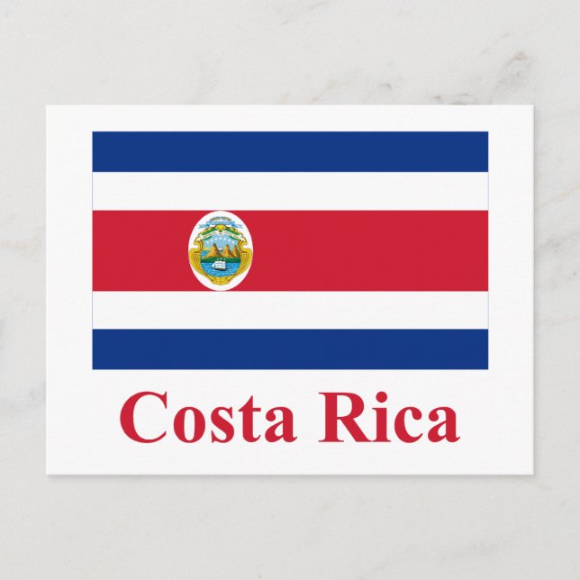 Costa Rica Flag with Name Postcard (Front)