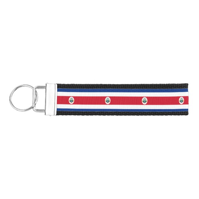 Costa Rica flag Wrist Keychain  (Keys on Left)