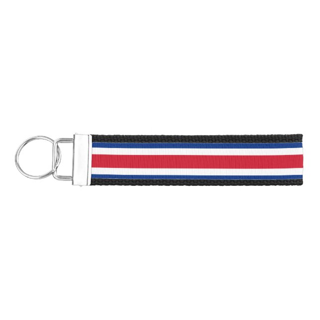 Costa Rica flag Wrist Keychain  (Keys on Left)
