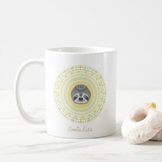 Costa Rica Gold Mandala Sloth Coffee Mug