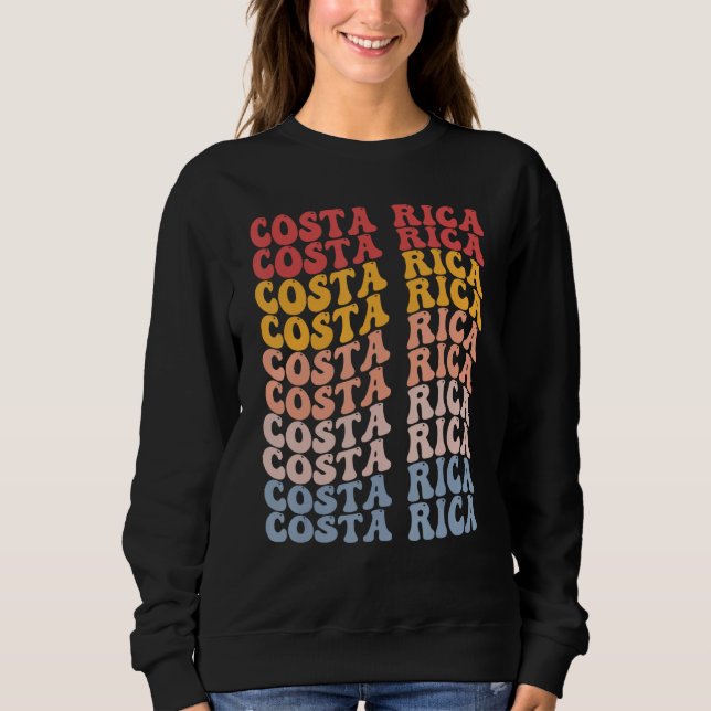 Costa Rica Groovy Retro Costa Rican Sweatshirt (Front)