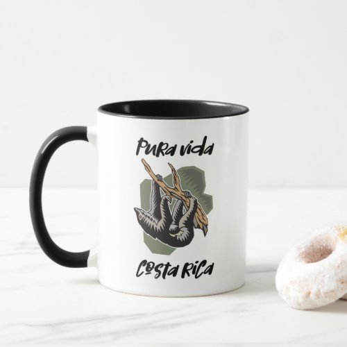 Costa Rica Hanging Sloth Pura Vida Souvenir Mug