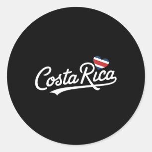Costa Rica Heart Vacation Tropical Pura Vida Costa Classic Round Sticker